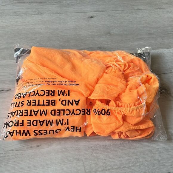 ASOS EDITION ruched gathered waist chiffon cami maxi dress in clementine 6 nwt - Picture 7 of 7